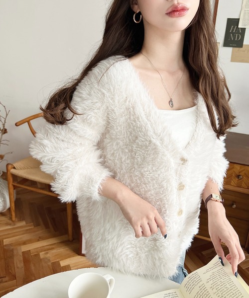 moment+ カーディガン 「累計販売枚数1万枚突破！」Vネックロング