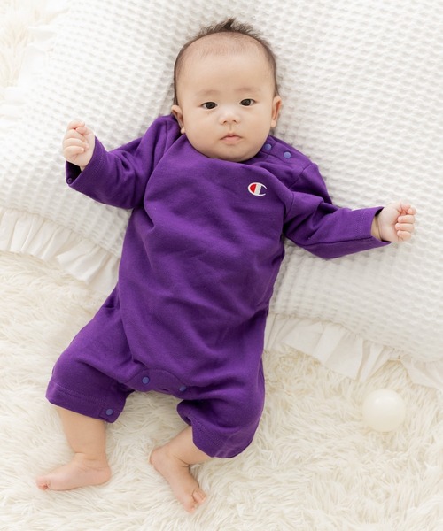 Champion（チャンピオン） ベビー服 ロンパース ロゴ長袖カバーオール
