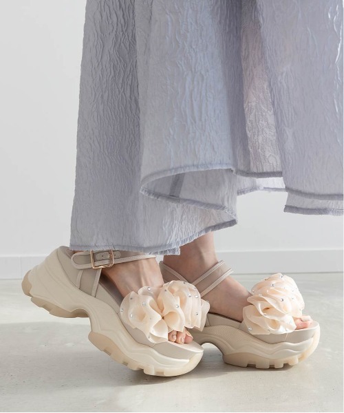 RANDA（ランダ） サンダル ボリュームフリルスポーツサンダル