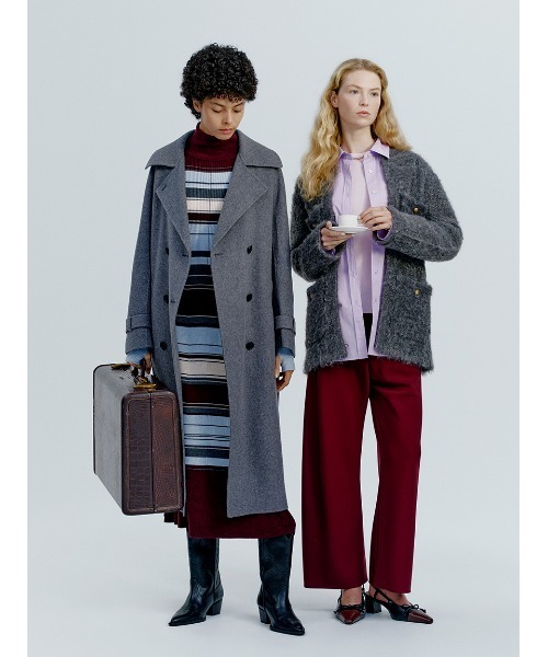 Mila Owen（ミラオーウェン） ピーコート pコート ベルト付きリバー