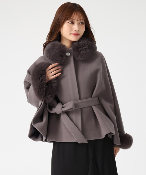 MISCH MASCH（ミッシュマッシュ） ポンチョ 2025秋冬新作 ブローチ付き