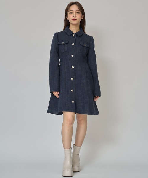 REDYAZEL（レディアゼル） ワンピース エンブレムボタンツイードシャツ