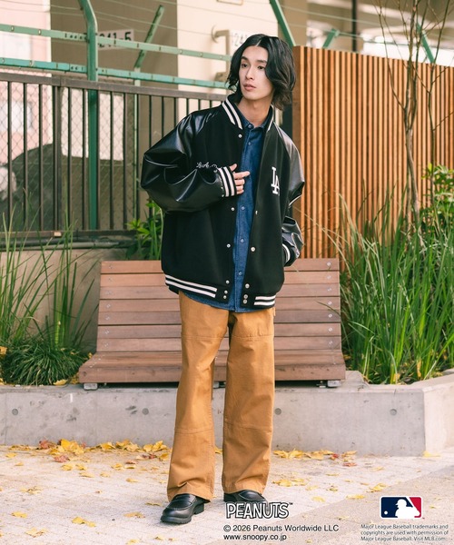 PEANUTS スタジャン 「PEANUTS×MLB」オリジナルデザイン スタジャン