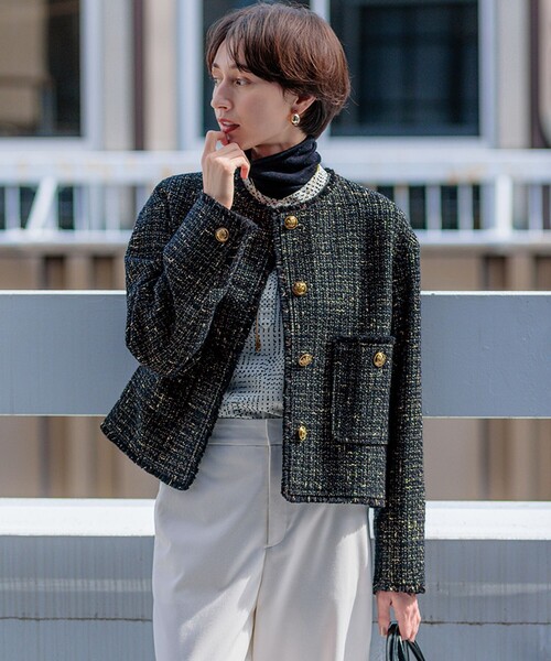 ジャケット ノーカラージャケット 「滝沢眞規子さん着用」GIOLICA