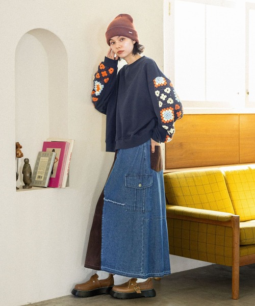 niko and…（ニコアンド） トレーナー スウェット クロシェコンビプル