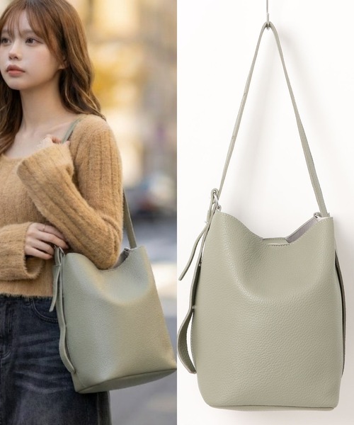 L LABEL（エルラベル） ショルダーバッグ バッグ ポーチ付2WAYバケット