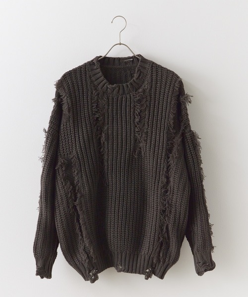 Chick ニット セーター Fringe damage knit / フリンジダメージニット