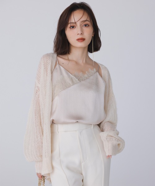 anuans（アニュアンス） キャミソール レースポイントサテン