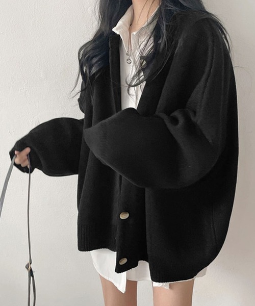 カーディガン オーバーサイズニットカーディガン レディース