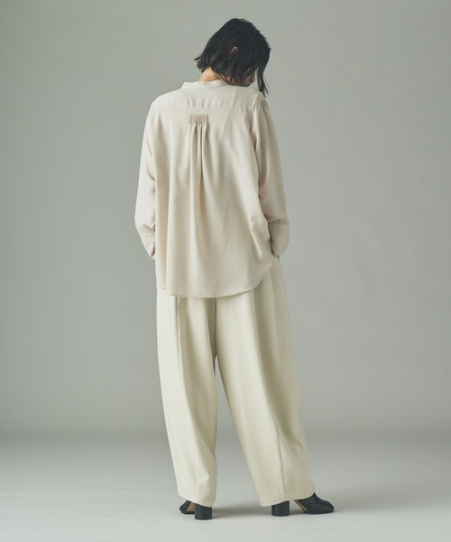 Curensology（カレンソロジー） ブラウス シャツ /ウールMIXビエラ