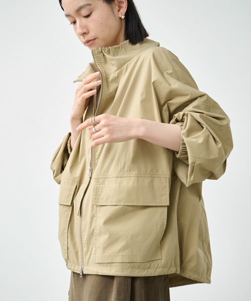 kha:ki（カーキ） ミリタリージャケット モッズコート スタンドカラー