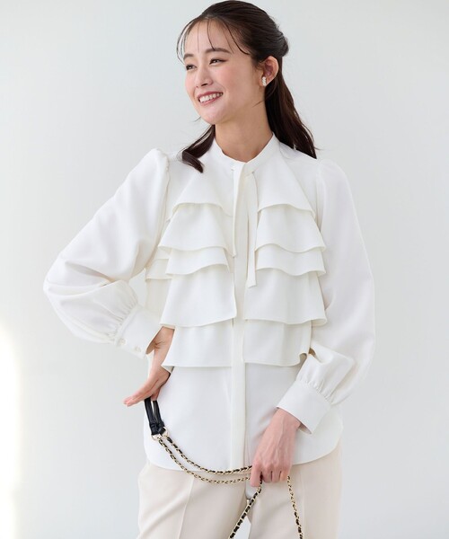 組曲（KUMIKYOKU） ブラウス シャツ コンフォータブルドレープ フリル