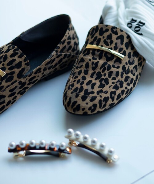 NOLLEY'S（ノーリーズ） ローファー レオパードスエードスリッパ