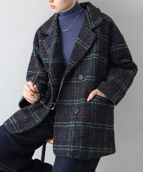 SpRay（スプレイ） コート アウター ブークレチェックビッグジャケット