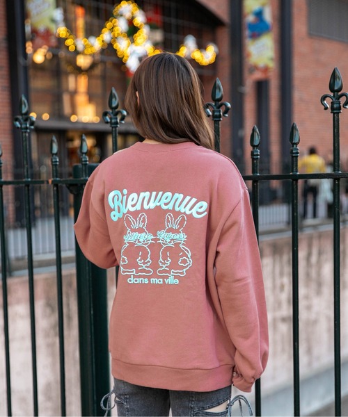 トレーナー スウェット 「バックプリント×バニーロゴ」レディース 裏