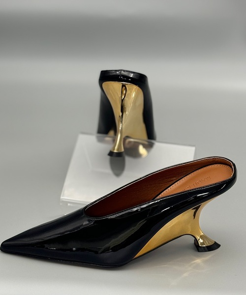 サンダル ポインテッドトゥ斜めヒールミュール レディース : ZOZOTOWN