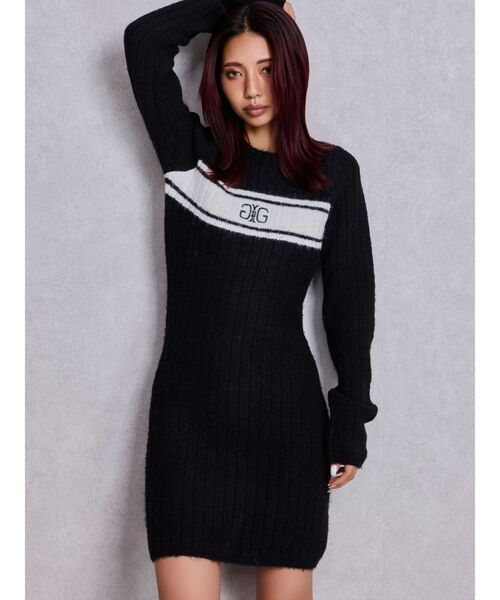 GYDA（ジェイダ） ワンピース Symmetry GYDAリブニットワンピース