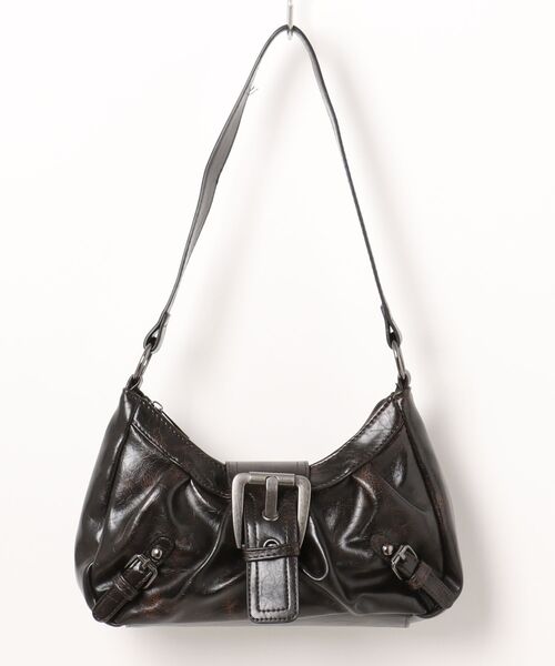 ショルダーバッグ バッグ バックルデザイン PUショルダーバッグ Y2K