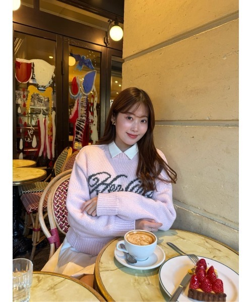 Her lip to ニット セーター Loved one Logo Jacquard Knit レディース