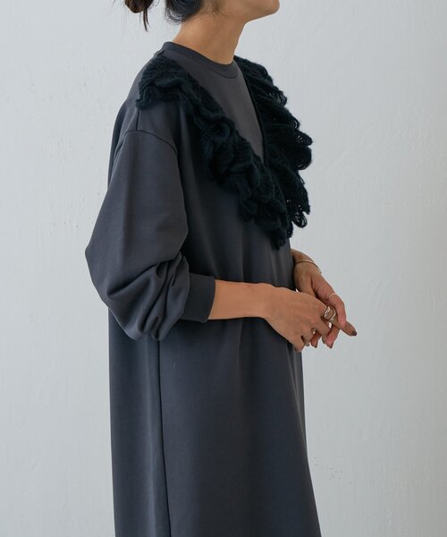 BEARDSLEY（ビアズリー） ワンピース タムレース裏毛ワンピース