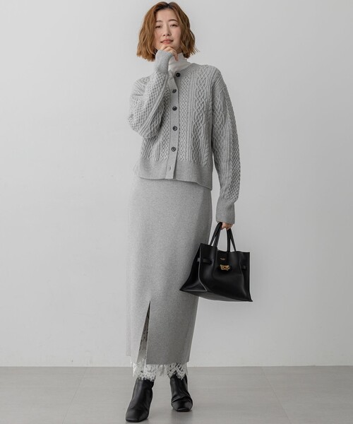 23区（ニジュウサンク） カーディガン カシミヤブレンド ケーブル