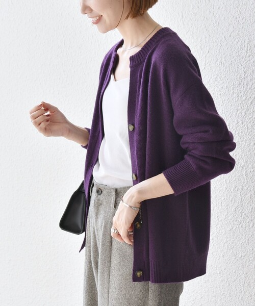 SHIPS any カーディガン any:「手洗い可能」AQUA カシミヤ ミックス