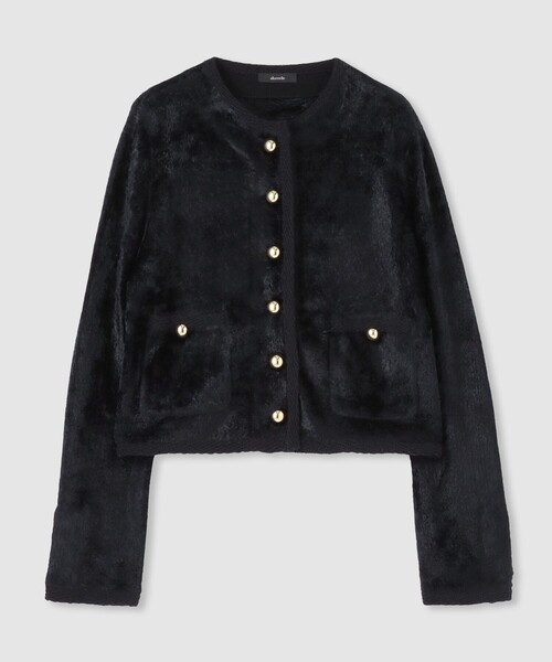 allureville（アルアバイル） カーディガン ベロアニットジャケット