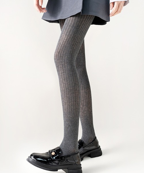 Lace Ladies（レースレディース） タイツ ソリッドカラー リブ ニット