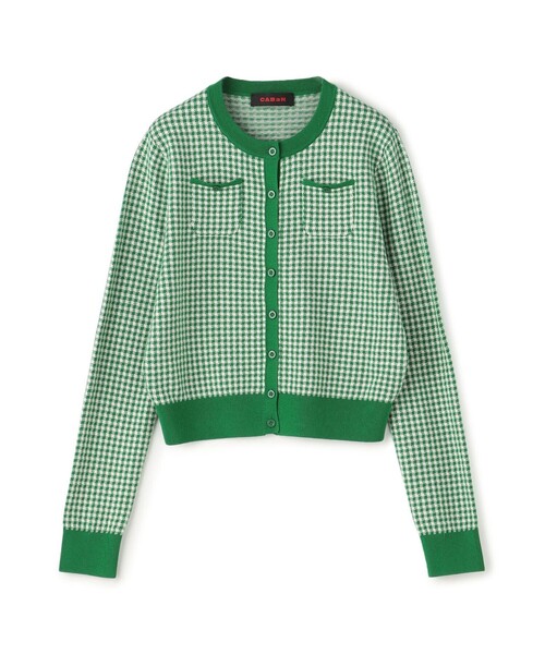 CABaN（キャバン） カーディガン コットンカシミヤ ギンガムチェック