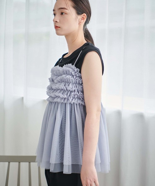 fifth（フィフス） キャミソール マイクロチュールフリルキャミ
