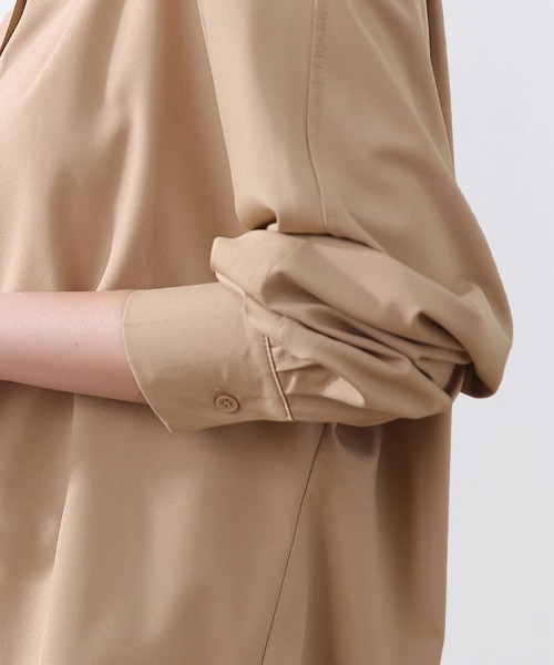 ブラウス シャツ スタンドカラーとろみシャツ レディース : ZOZOTOWN