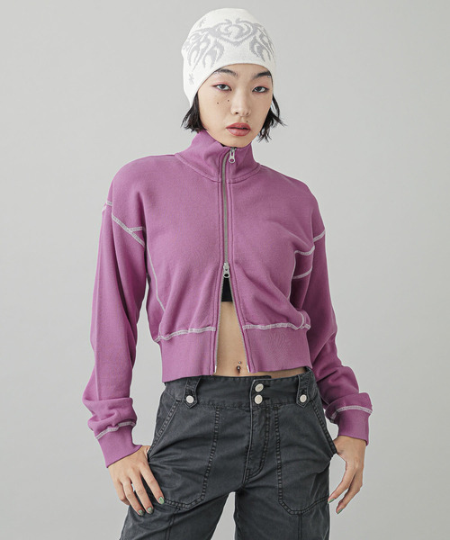X-girl（エックスガール） トレーナー スウェット STITCH ZIP UP SWEAT