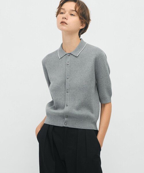 CABaN（キャバン） カーディガン コットンカシミヤ パールポロ