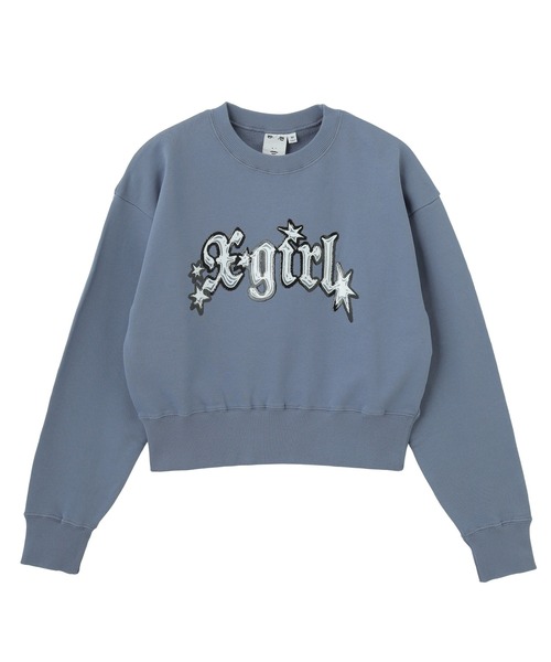 X-girl（エックスガール） トレーナー スウェット OVERLAPPED LOGO