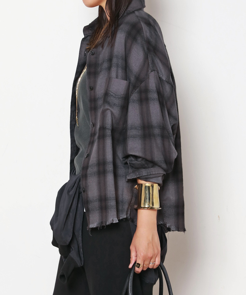 AP STUDIO ブラウス シャツ クロップドチェックシャツ レディース