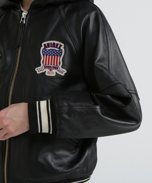 AVIREX（アヴィレックス） スタジャン SIGNATURE HOODED LEATHER