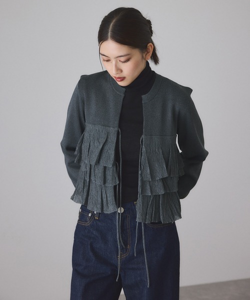 ADAM ET ROPE'（アダムエロペ） カーディガン 「サステナブル」フリル