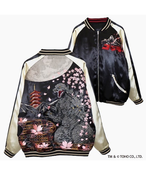 PANDIESTA（パンディエスタ） スカジャン ゴジラ × 錦nishiki 月下桜