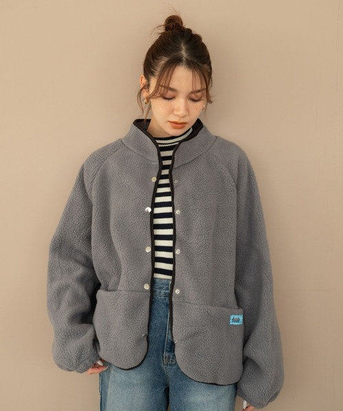 Nu ジャケット ノーカラージャケット 「Nu」ボアフリースジャケット