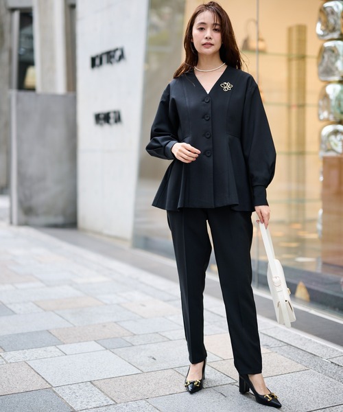 RANAN（ラナン） セットアップ 「2点セット」洗える/防シワ Vネック