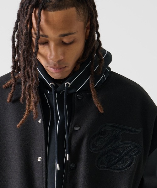 FUBU（フブ） ブルゾン アウター FB ロゴ 刺繍 長袖 フェイクレザー