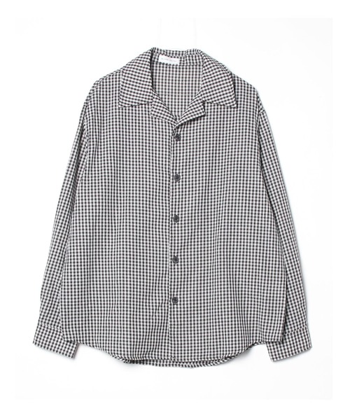 BLANK HOTEL シャツ Gingham Open-Collar Shirt / ギンガムチェック