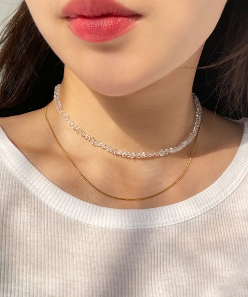 CEMO NEMO（セモネモ） ネックレス クリスタル クリア ビーズ