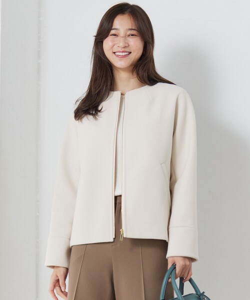 ANY SIS（エニィスィス） ノーカラーコート コート ウールライク