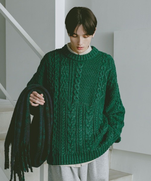 RAGEBLUE（レイジブルー） セーター ニット キリカエケーブルニット