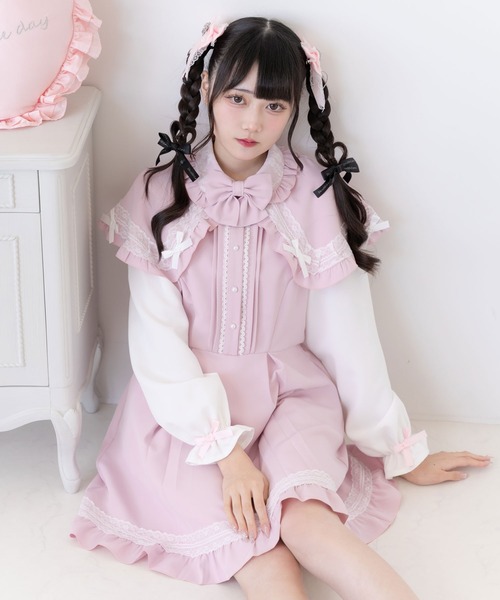 DearMyLove ワンピース ポンチョ風袖切替ワンピース : ZOZOTOWN Yahoo