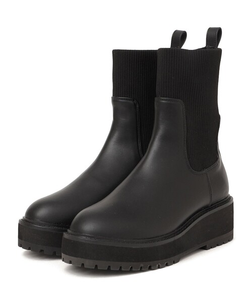SHIPS（シップス） ブーツ 「WEB限定」厚底 ニット ブーツ レディース