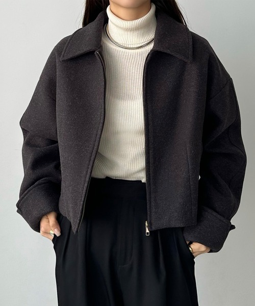 callautia（カラウティア） ブルゾン アウター ステンカラーショート