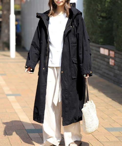 HUG.U（ハグユー） モッズコート コート 小顔モッズコート レディース