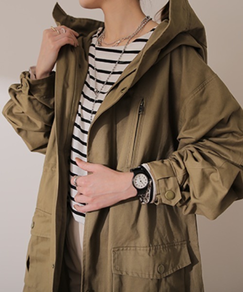 HUG.U（ハグユー） モッズコート コート 小顔モッズコート レディース